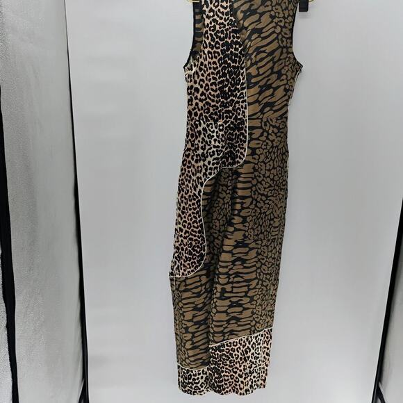 Ganni Mullin Georgette Leopard Print Wrap Jumpsuit Size 38 - Picture 5 of 16